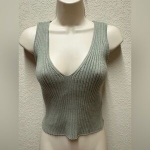 Madewell Ribbed Knit Tank Top - Sage Green Sz L